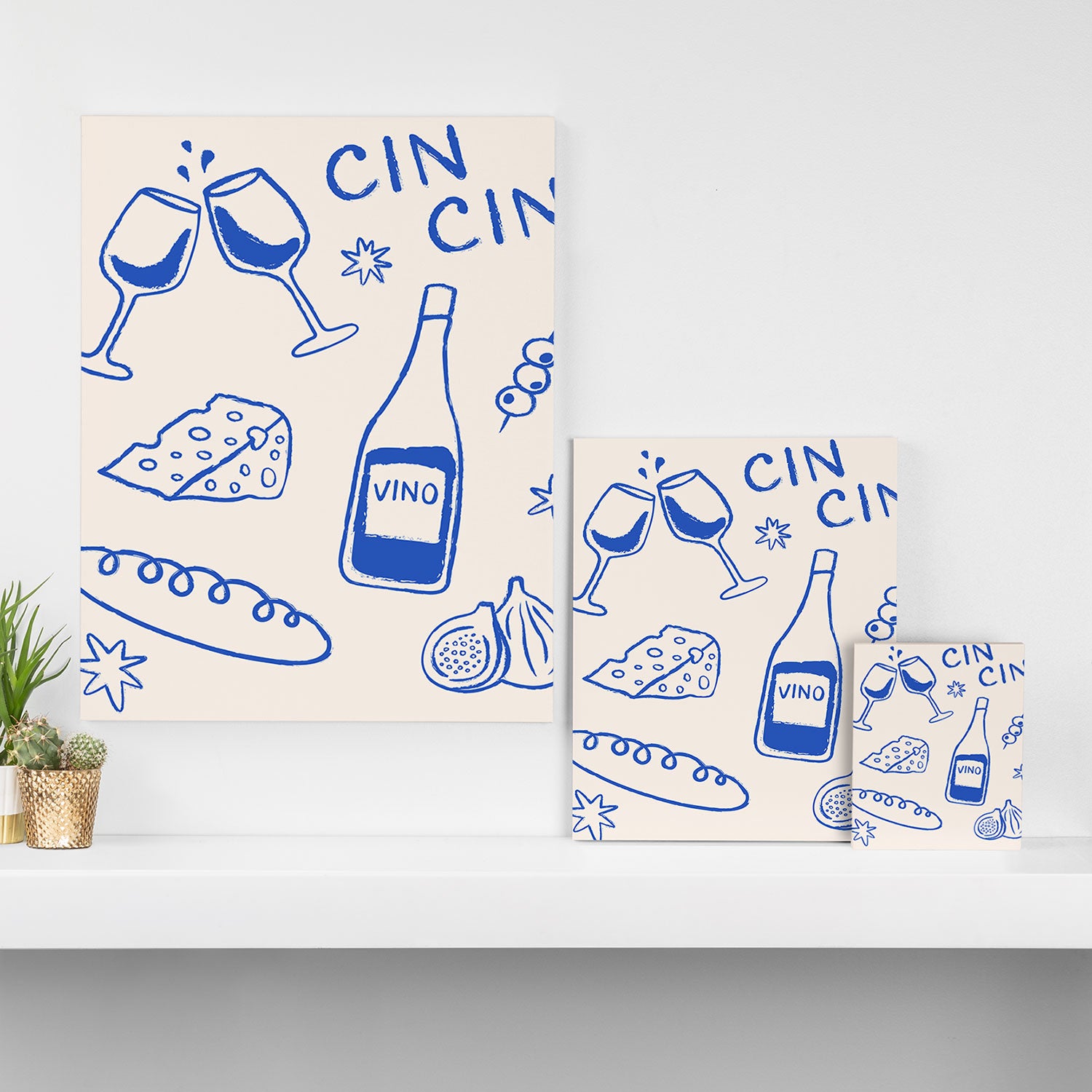 Wine and Cheese. Cheers Canvas Print Gallery Image 3