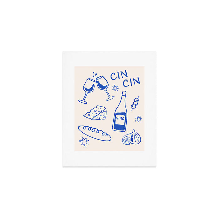 Wine and Cheese. Cheers Art Print Gallery Image 1