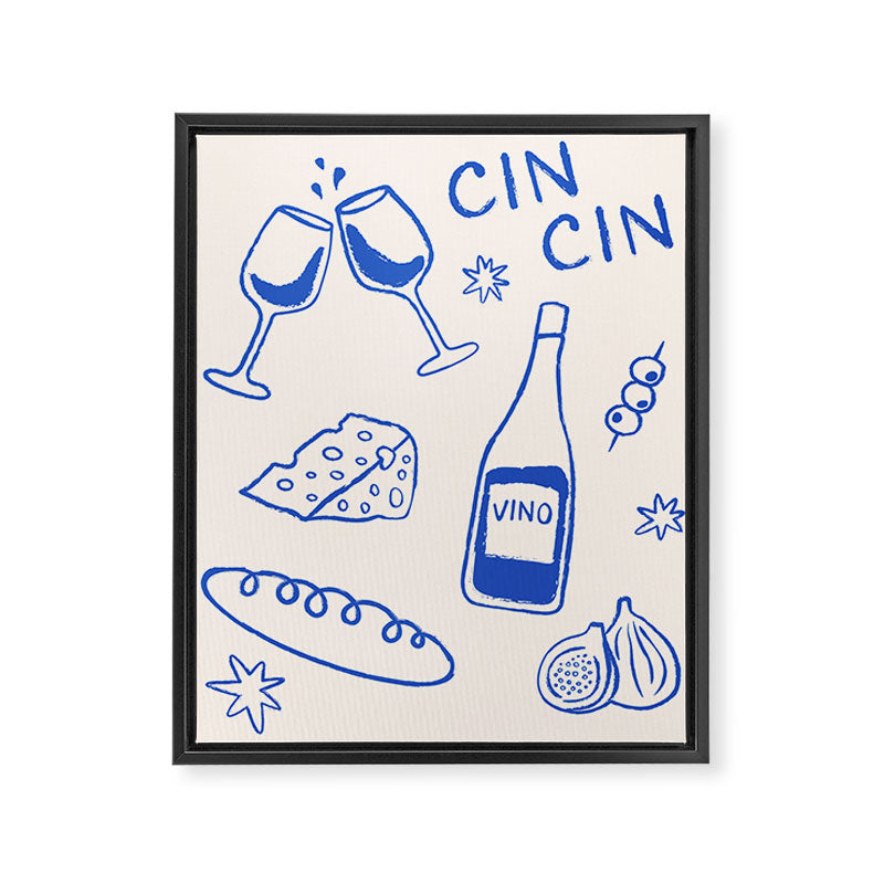 Wine and Cheese. Cheers Framed Canvas Print Gallery Image 8