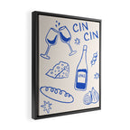 Wine and Cheese. Cheers Framed Canvas Print Gallery Image 2