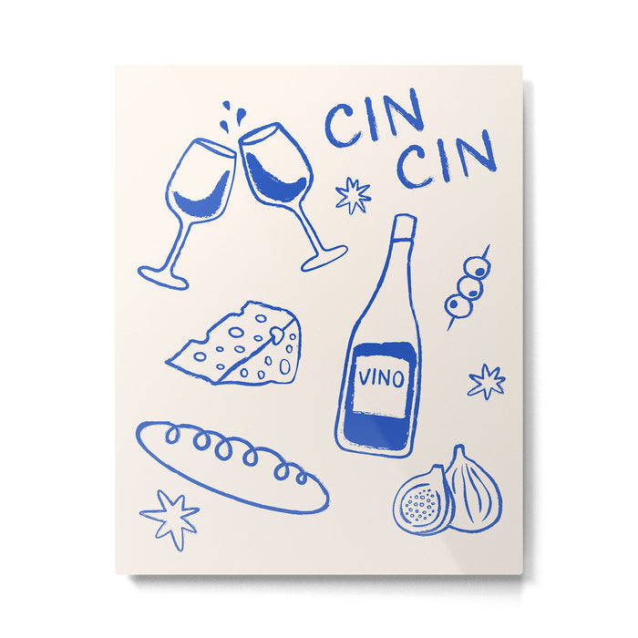 Wine and Cheese. Cheers Metal Print Gallery Image 1