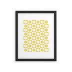 Yellow And White Checkered Flower Pattern Framed Art Print Gallery Image 5