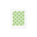 Yin Yang Checker in Green and White Art Print Gallery Image 1