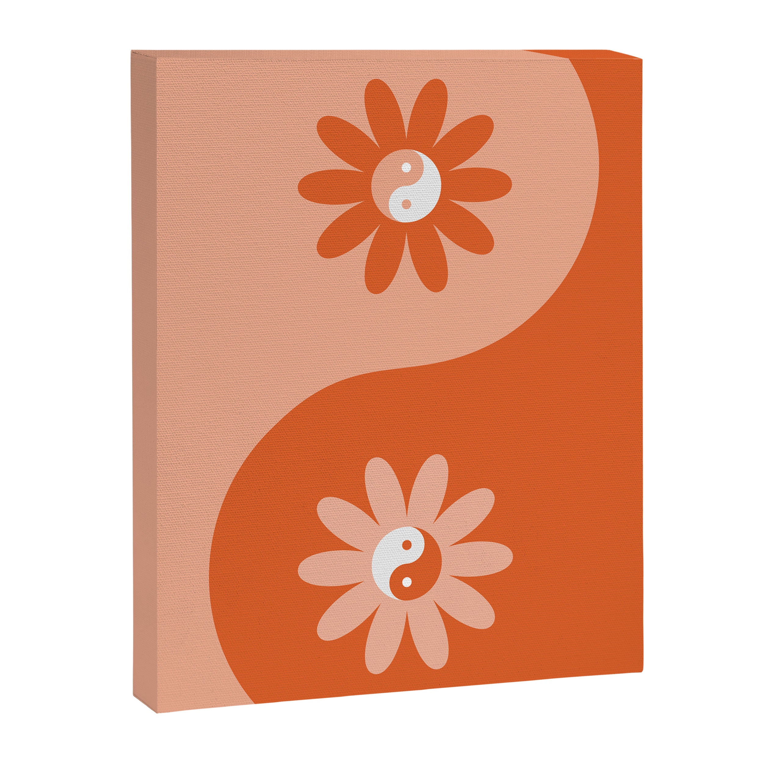 Yin Yang Flower in Orange & Peach Canvas Print Gallery Image 8