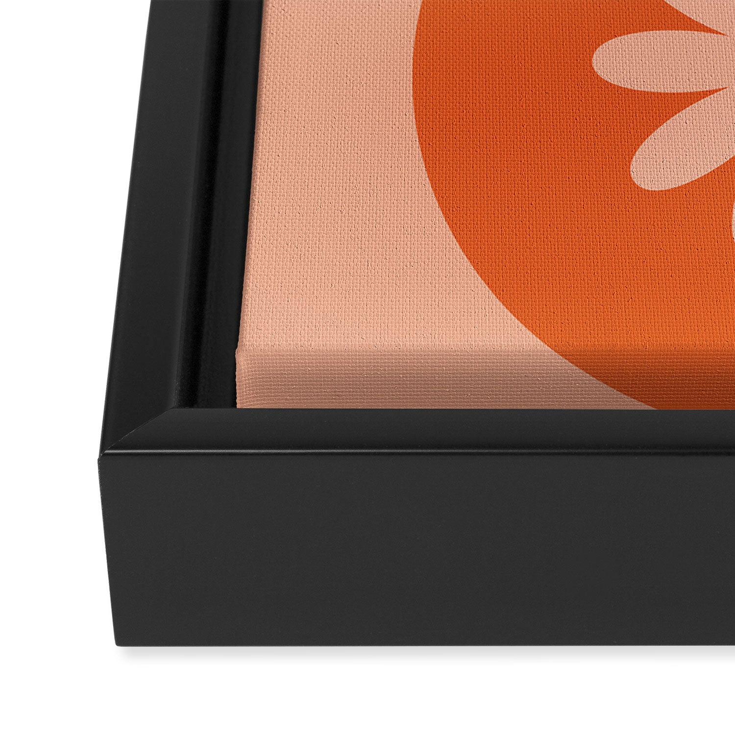 Yin Yang Flower in Orange & Peach Framed Canvas Print Gallery Image 3