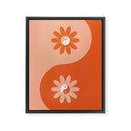 Yin Yang Flower in Orange & Peach Framed Canvas Print Gallery Image 8