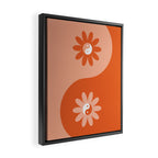 Yin Yang Flower in Orange & Peach Framed Canvas Print Gallery Image 2
