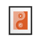 Yin Yang Flower in Orange & Peach Framed Art Print Gallery Image 6
