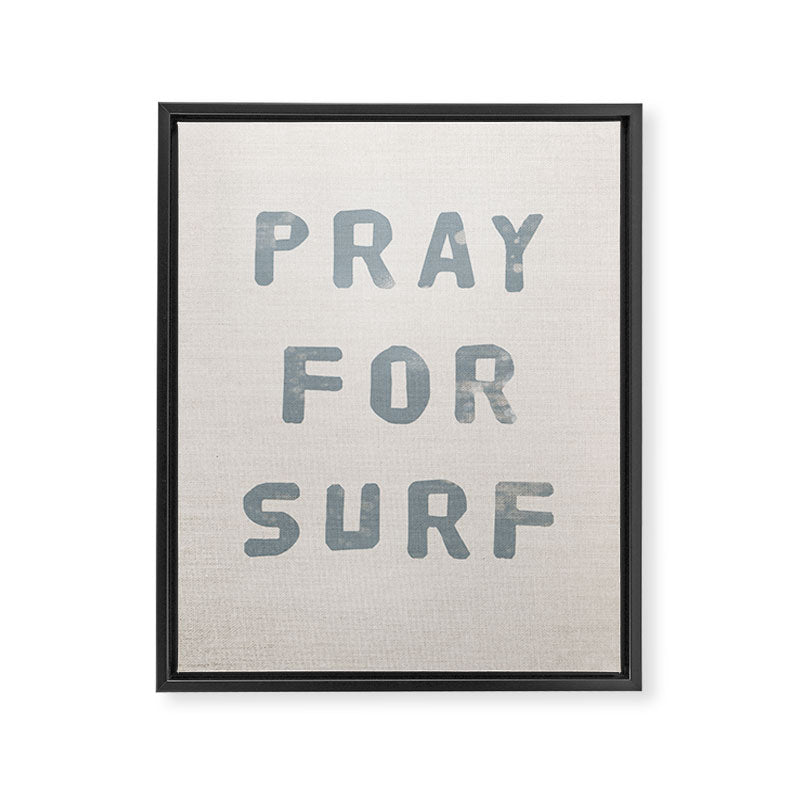 Pray For Surf (Linen) Framed Canvas Print Gallery Image 6