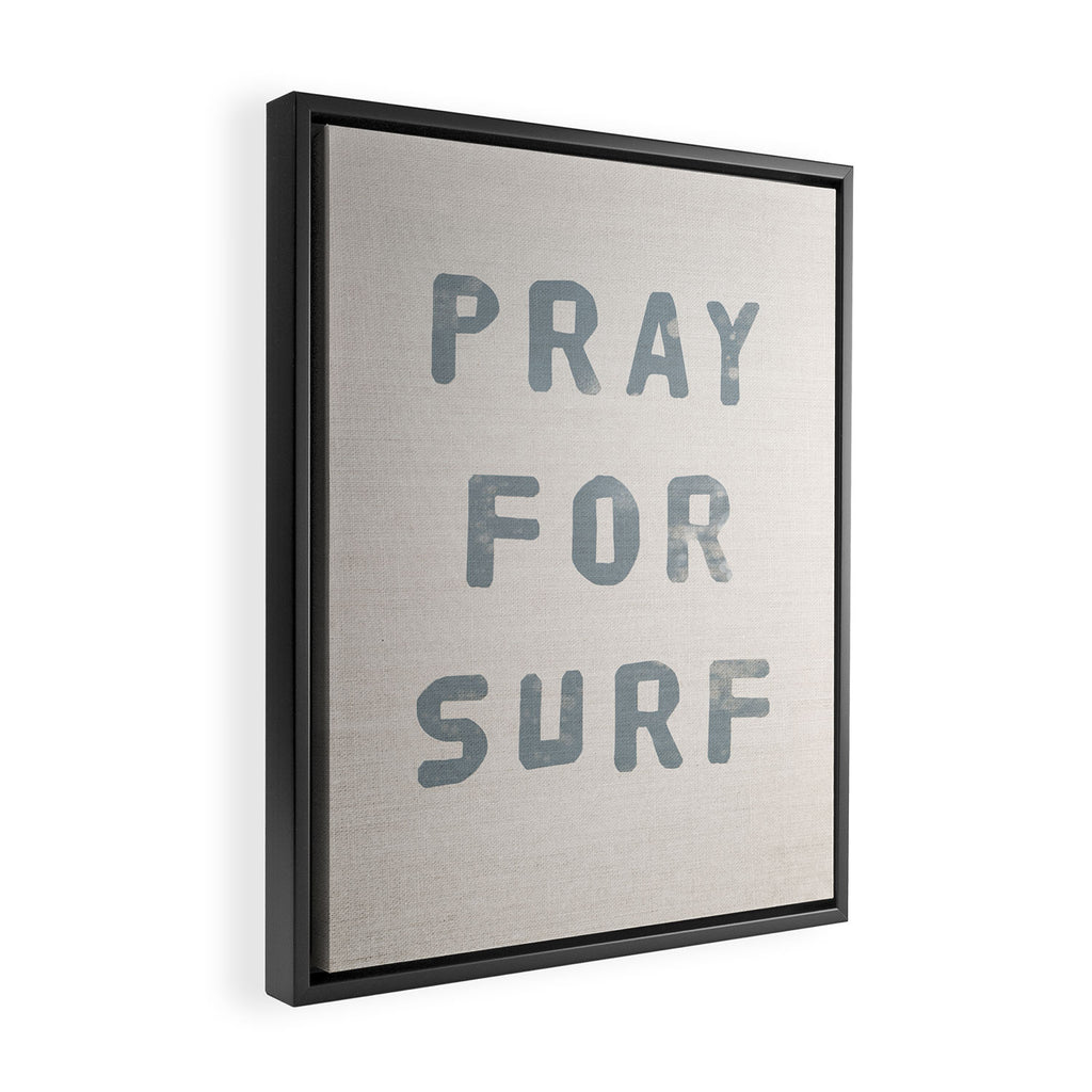 Pray For Surf (Linen) Framed Canvas Print Gallery Image 2