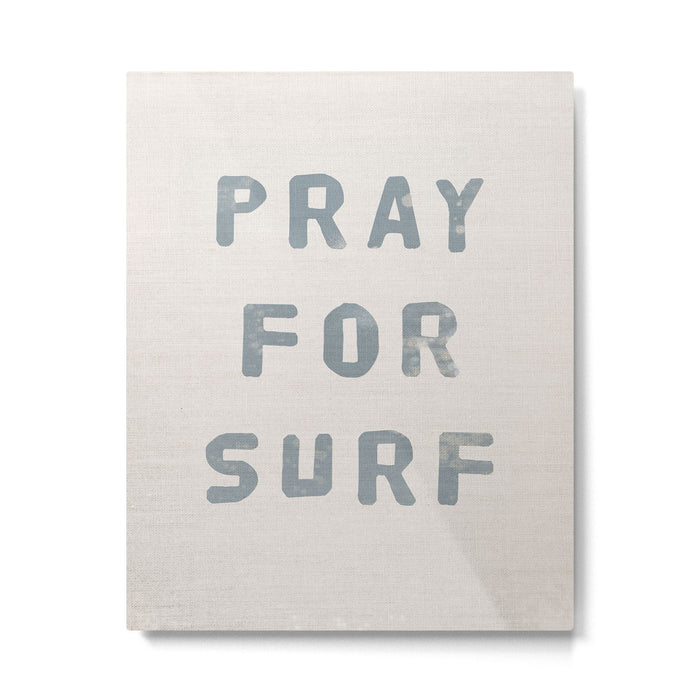 Pray For Surf (Linen) Metal Print Gallery Image 1