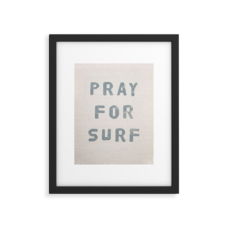 Pray For Surf (Linen) Framed Art Print Gallery Image 5