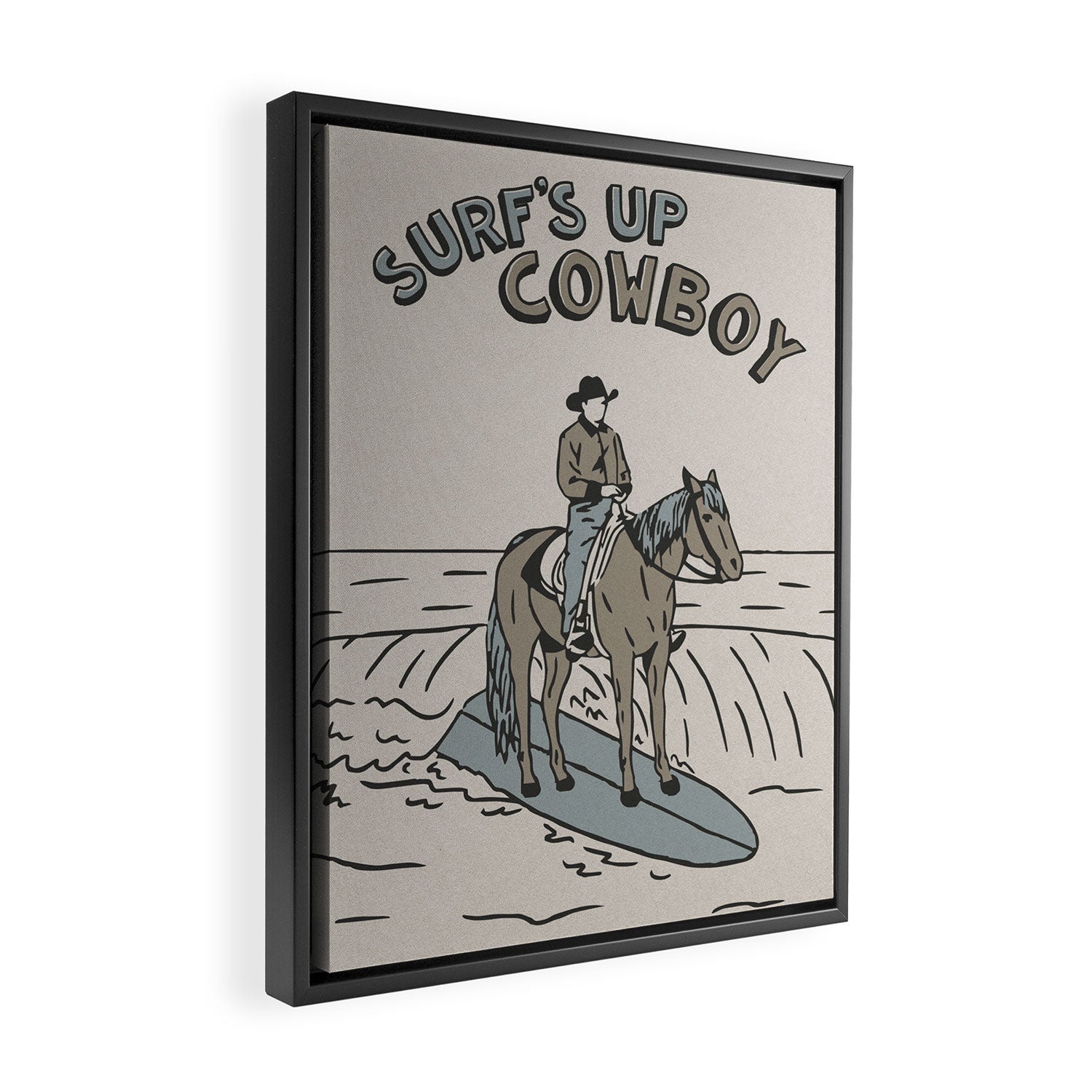 Surf's Up Cowboy Framed Canvas Print Gallery Image 2