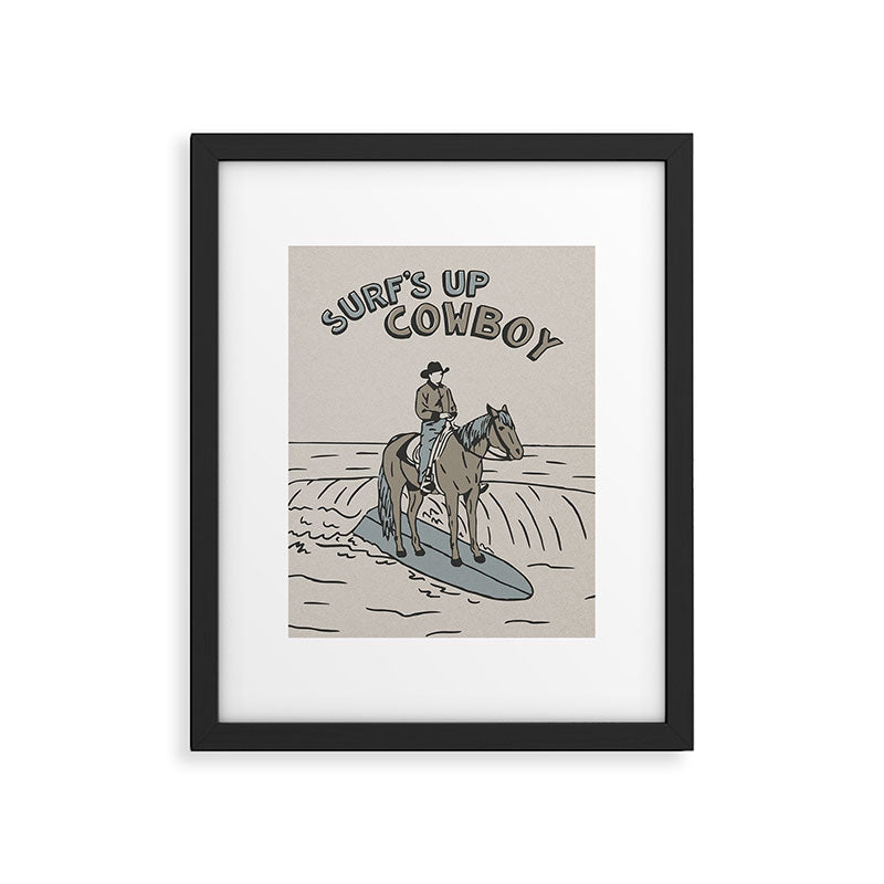 Surf's Up Cowboy Framed Art Print Gallery Image 1