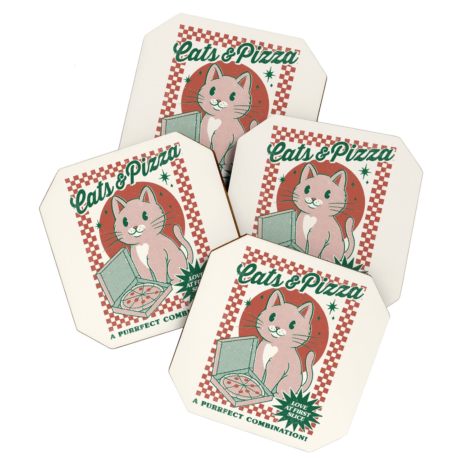 Cats and Pizza Coaster Gallery Image 1