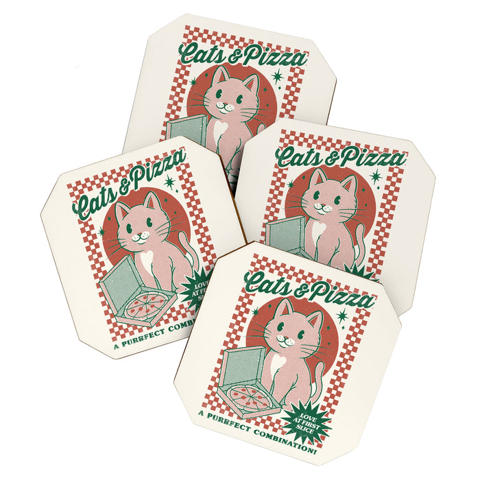 Cats and Pizza Coaster Gallery Image 1