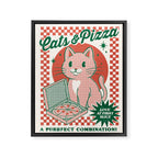 Cats and Pizza Framed Canvas Print Gallery Image 8