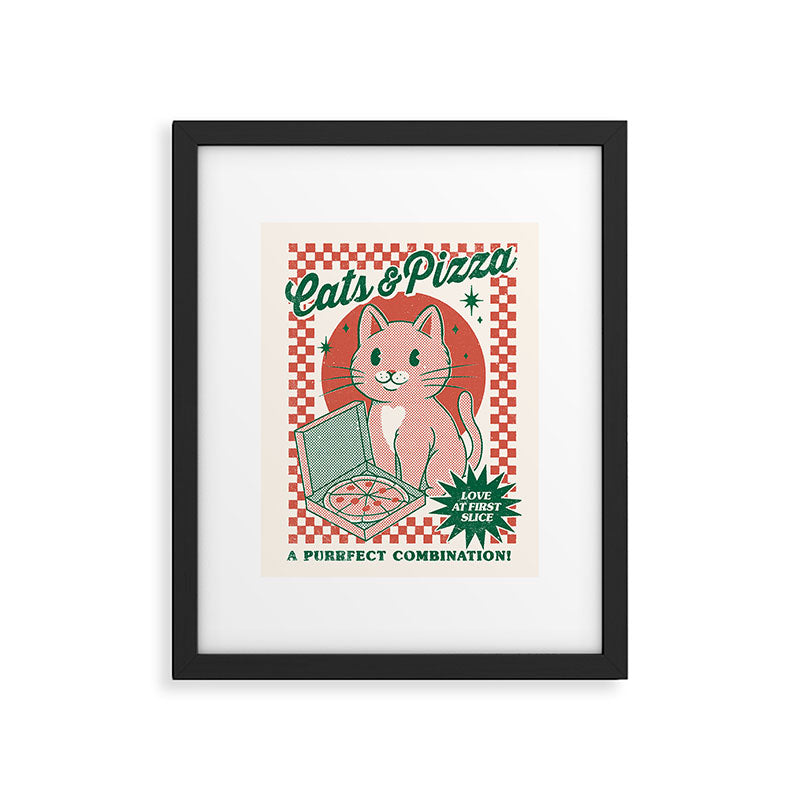 Cats and Pizza Framed Art Print Gallery Image 6