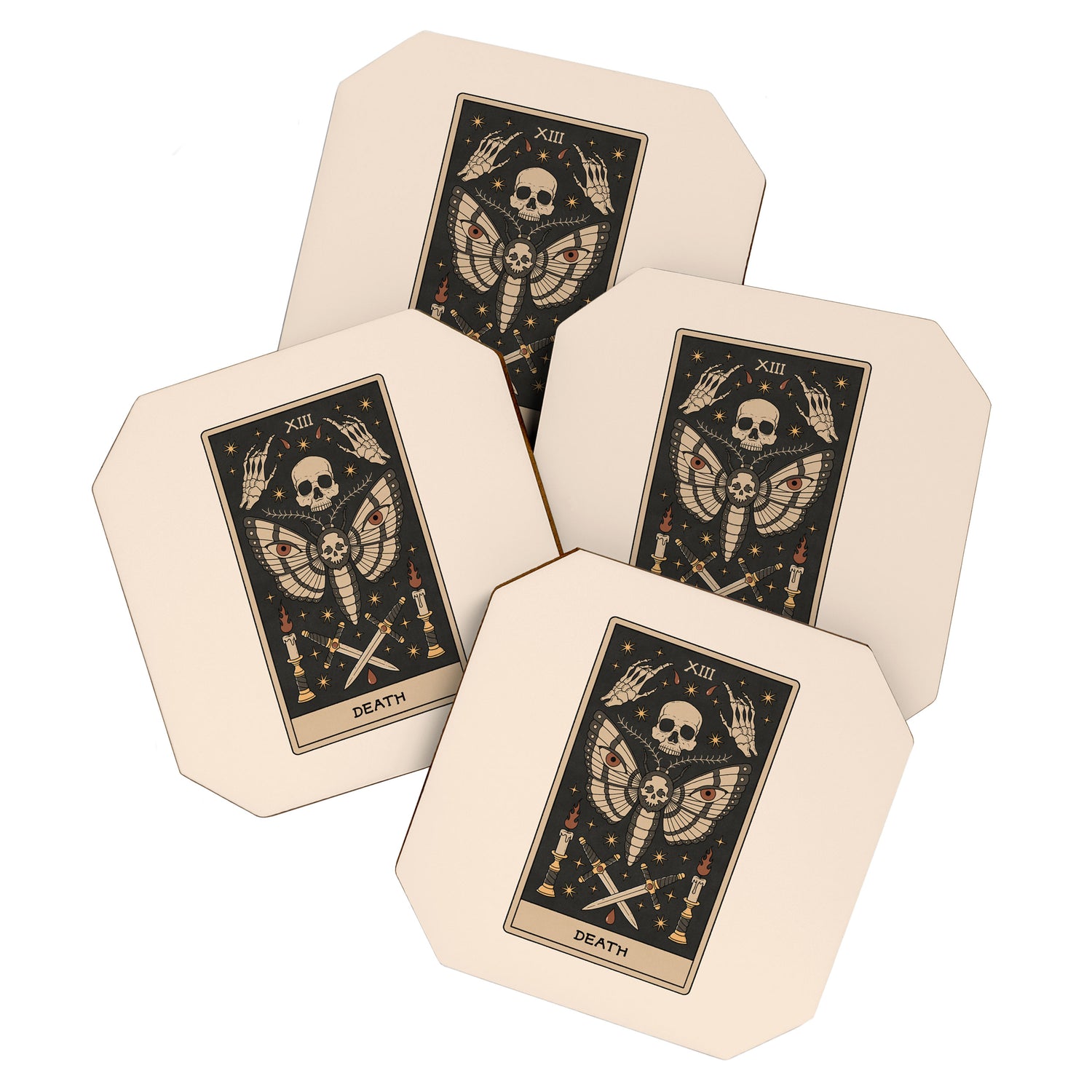 Death - Moth Tarot Coaster Gallery Image 1