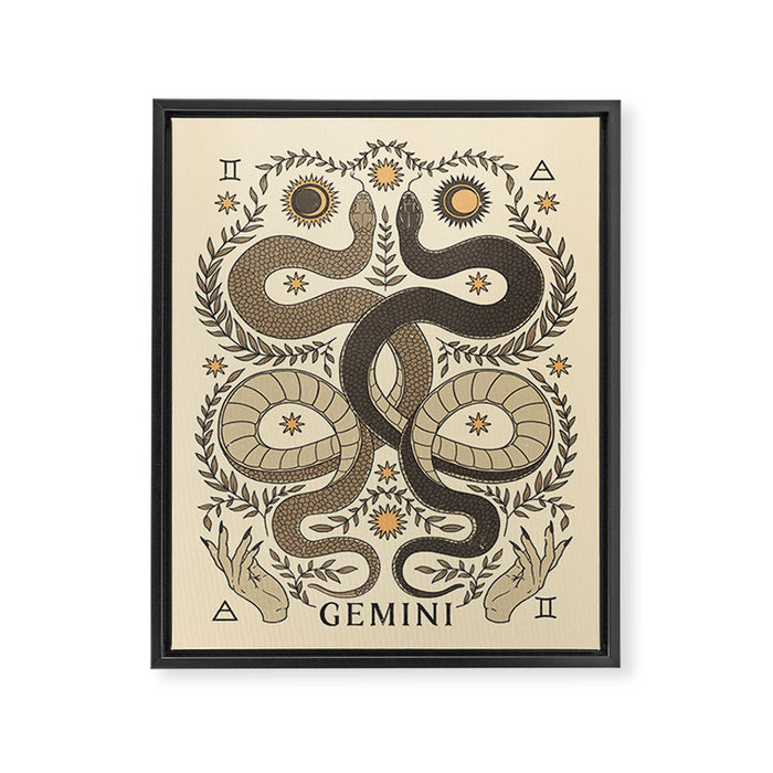 Gemini, The Twins Framed Canvas Print Gallery Image 1