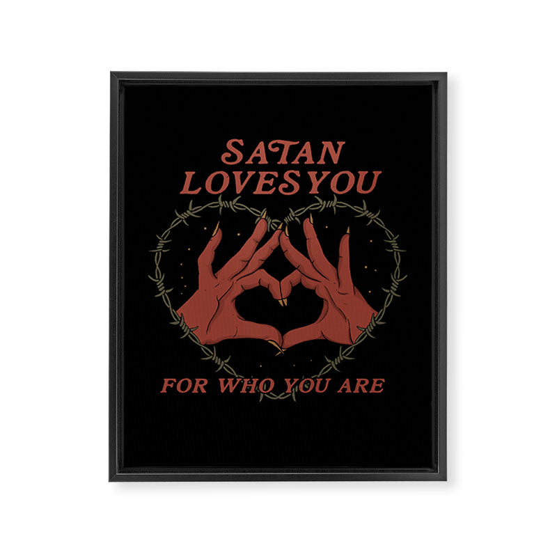 Satan Loves You Framed Canvas Print Gallery Image 8