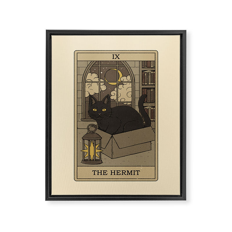 The Hermit - Cats Tarot Framed Canvas Print Gallery Image 8