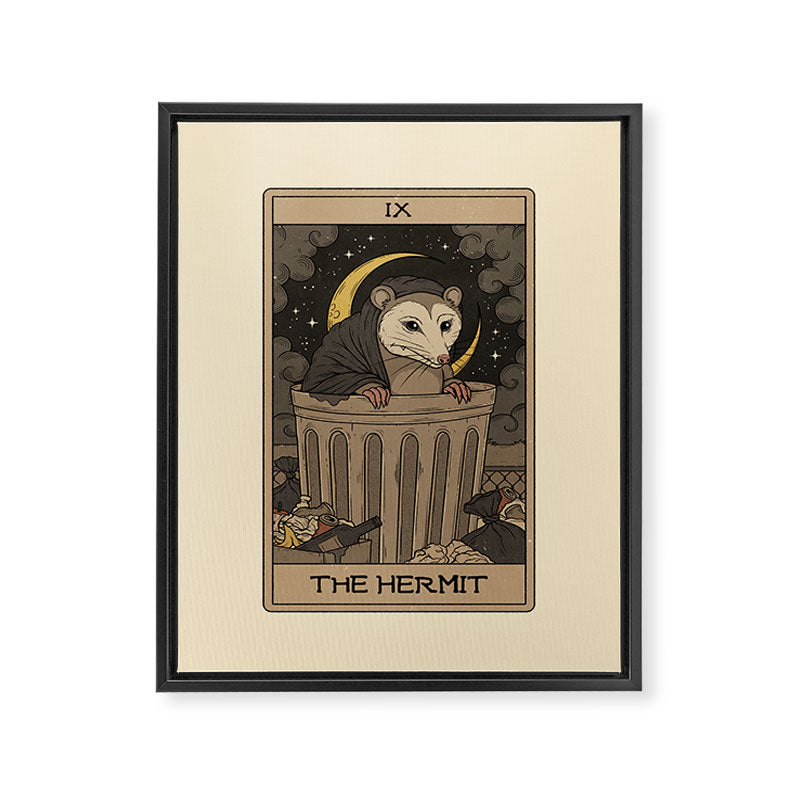 The Hermit - Possum Tarot Framed Canvas Print Gallery Image 1