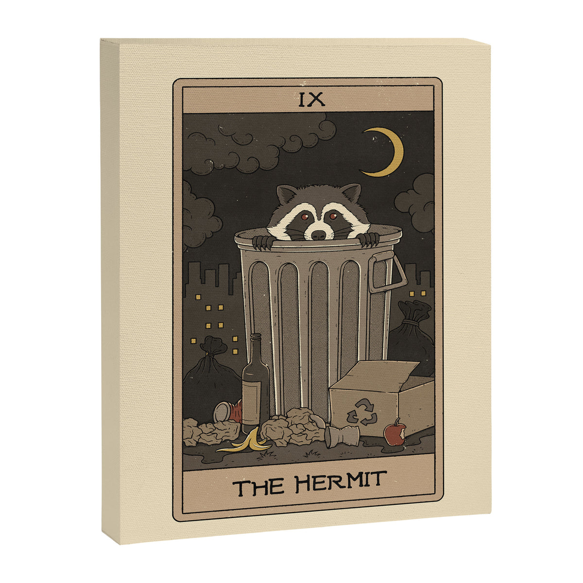 The Hermit - Raccoons Tarot Canvas Print Gallery Image 8