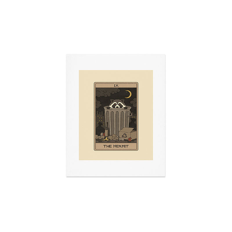 The Hermit - Raccoons Tarot Art Print Gallery Image 1