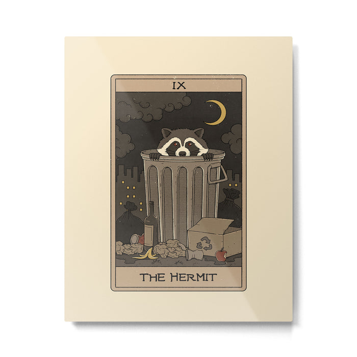 The Hermit - Raccoons Tarot Metal Print Gallery Image 1