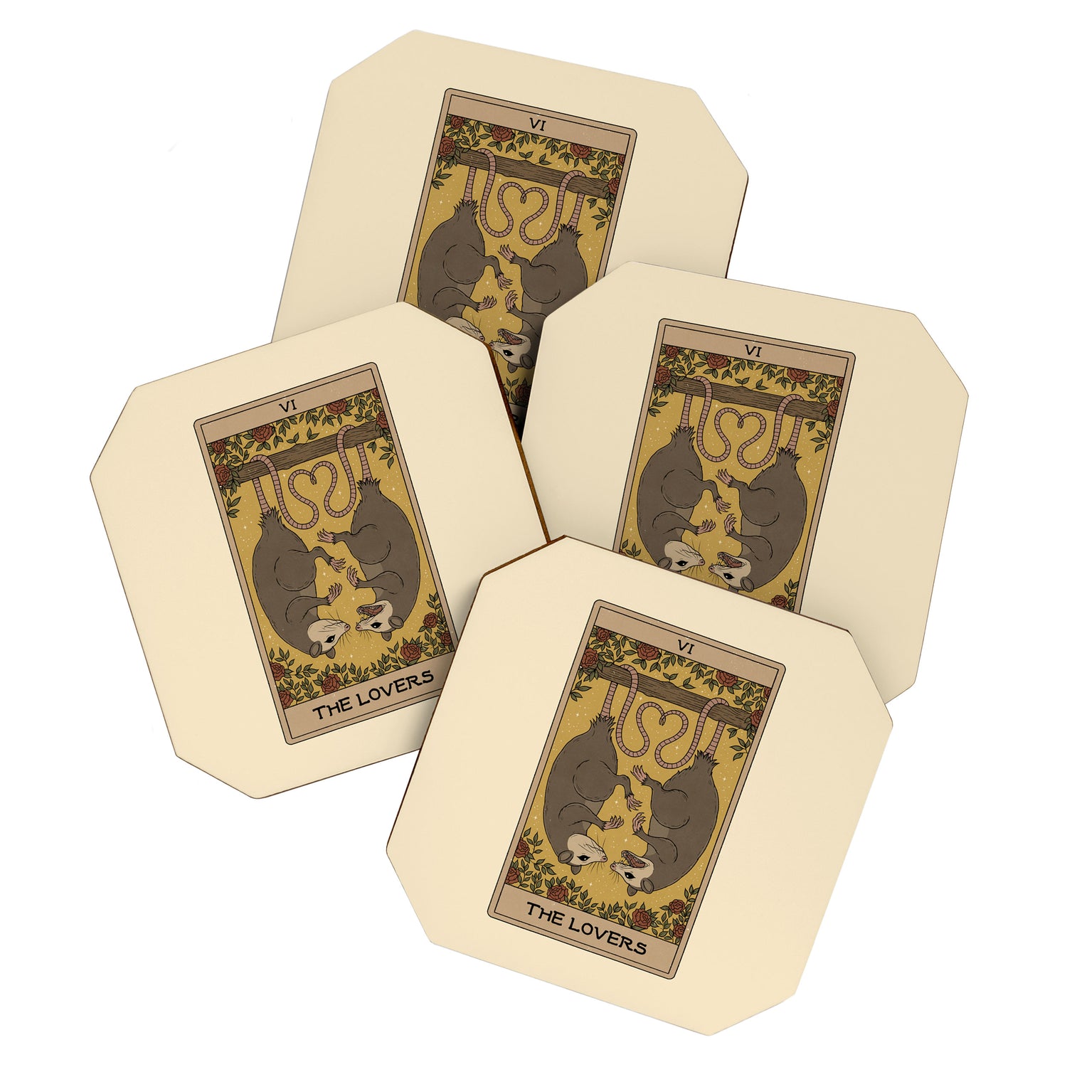 The Lovers - Possum Tarot Coaster Gallery Image 1