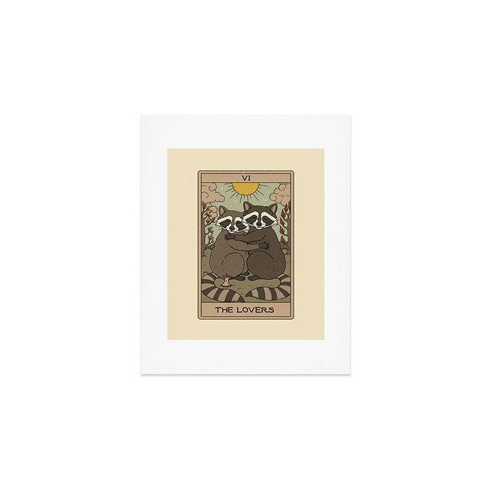 The Lovers - Raccoons Tarot Art Print Gallery Image 1