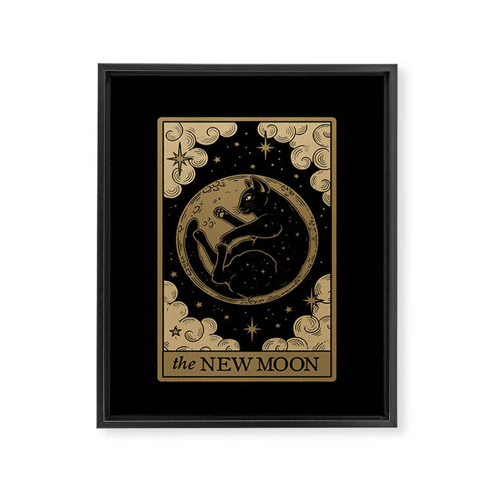 The New Moon - Dark Background Framed Canvas Print Gallery Image 1