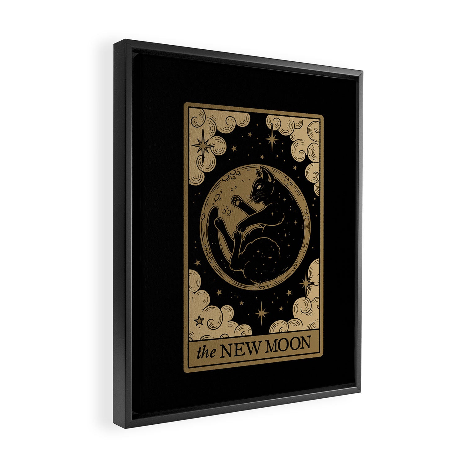 The New Moon - Dark Background Framed Canvas Print Gallery Image 2