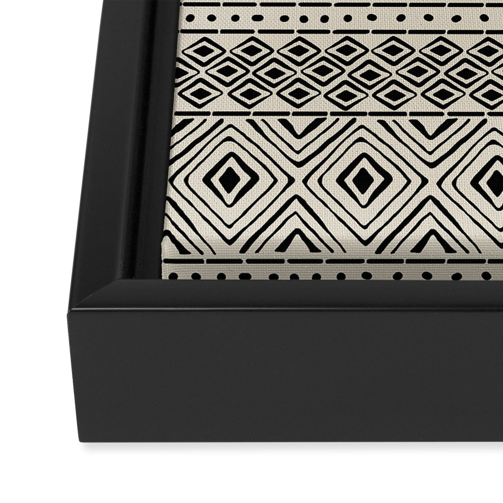 African Mud Cloth // Bone Framed Canvas Print Gallery Image 3