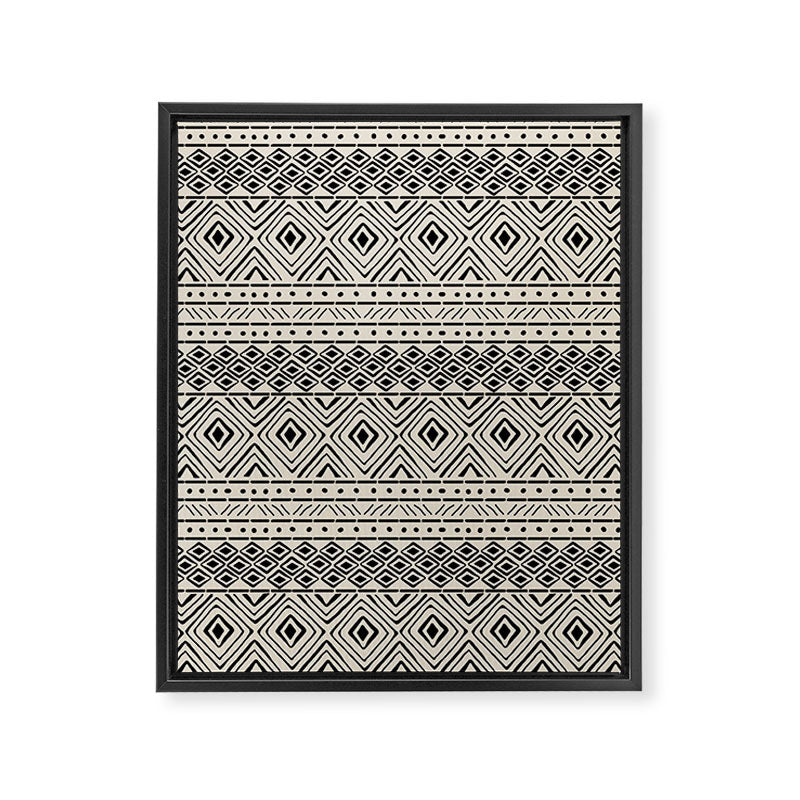 African Mud Cloth // Bone Framed Canvas Print Gallery Image 8