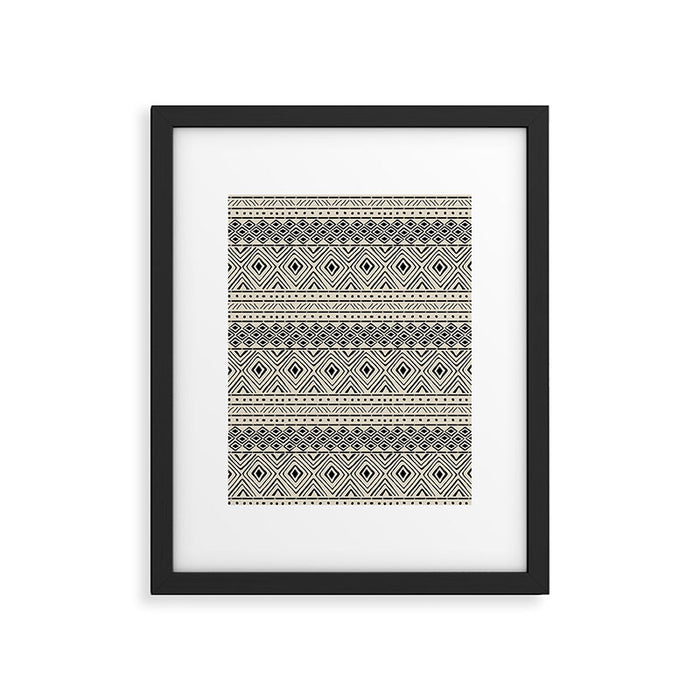 African Mud Cloth // Bone Framed Art Print Gallery Image 1