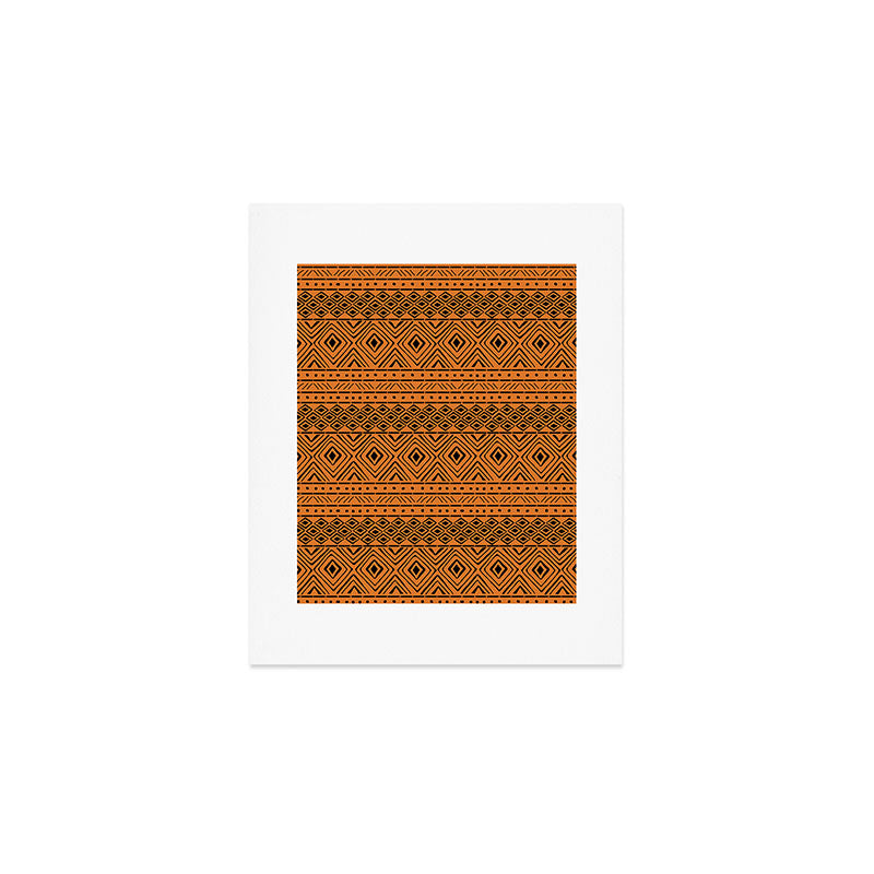 African Mud Cloth // Orange Art Print Gallery Image 1