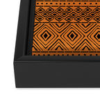 African Mud Cloth // Orange Framed Canvas Print Gallery Image 3