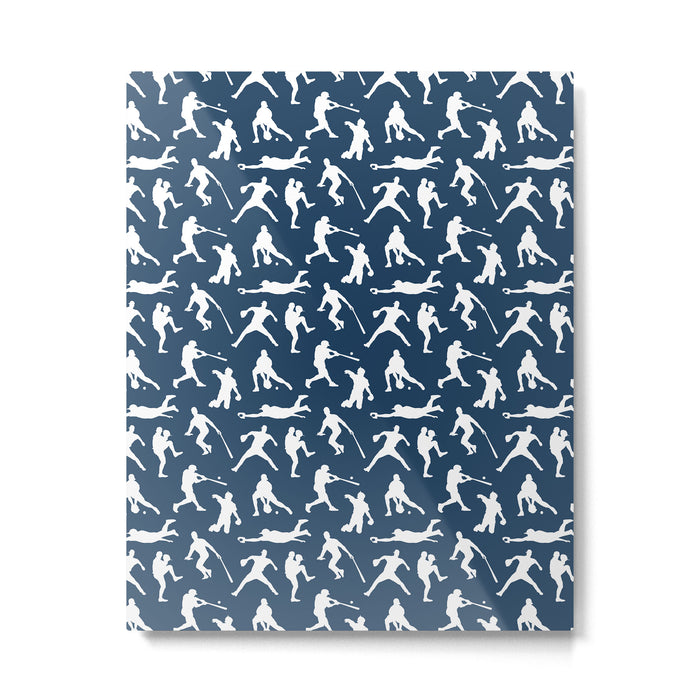Baseball Players // Navy Metal Print Gallery Image 1
