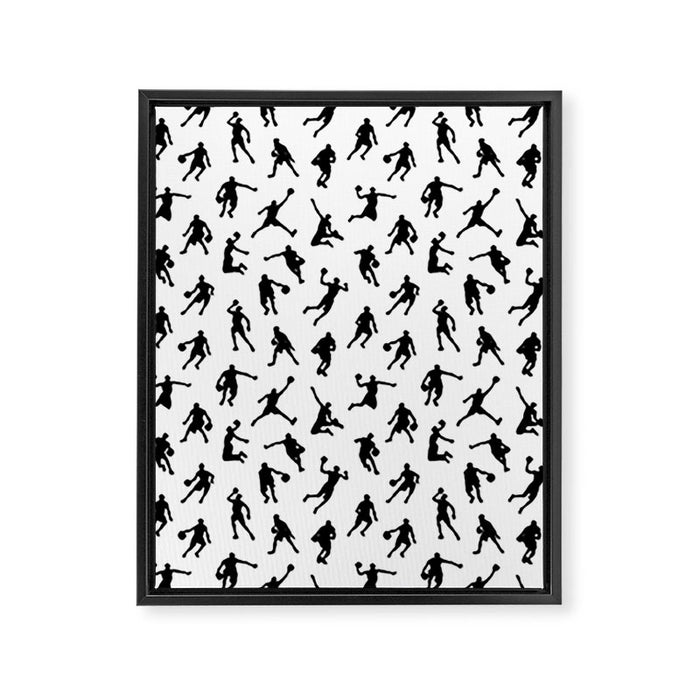 Basketball Players Framed Canvas Print Gallery Image 1