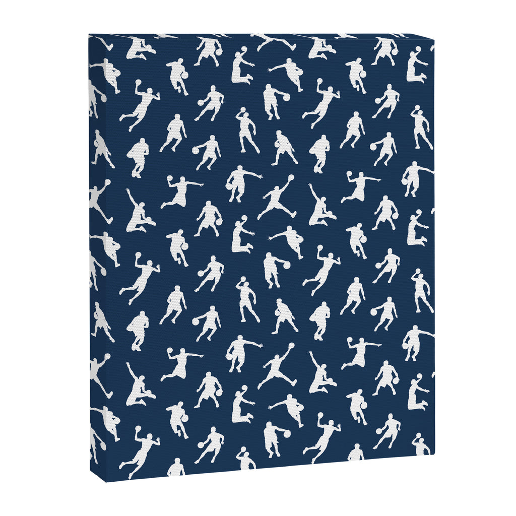 Basketball Players // Navy Canvas Print Gallery Image 8
