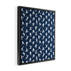 Basketball Players // Navy Framed Canvas Print Gallery Image 2