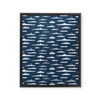 Battleship // Navy Blue Framed Canvas Print Gallery Image 8