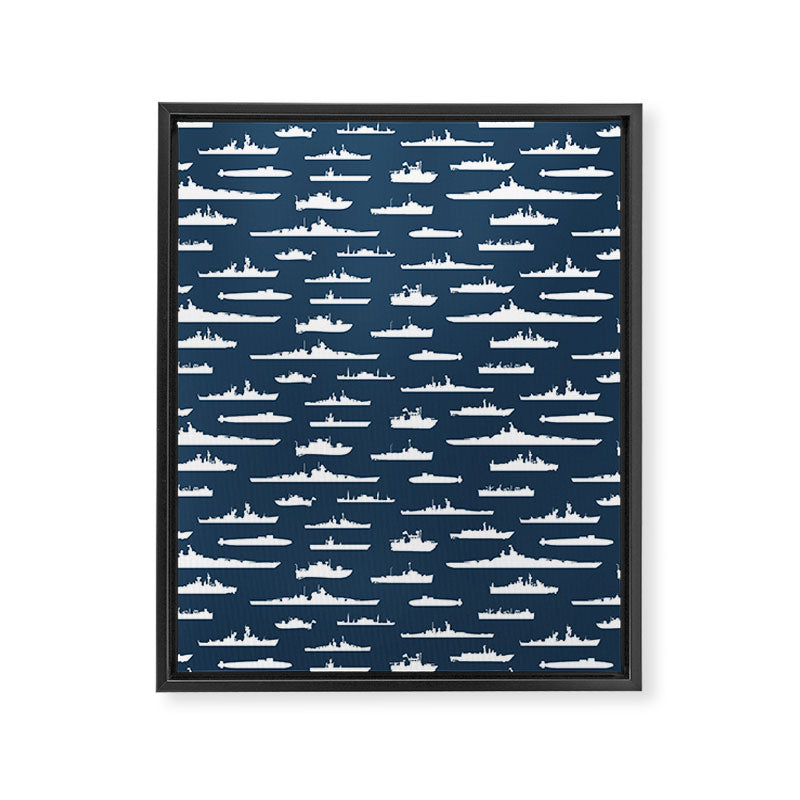 Battleship // Navy Blue Framed Canvas Print Gallery Image 8