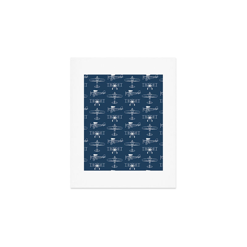 Biplanes // Navy Art Print Gallery Image 1