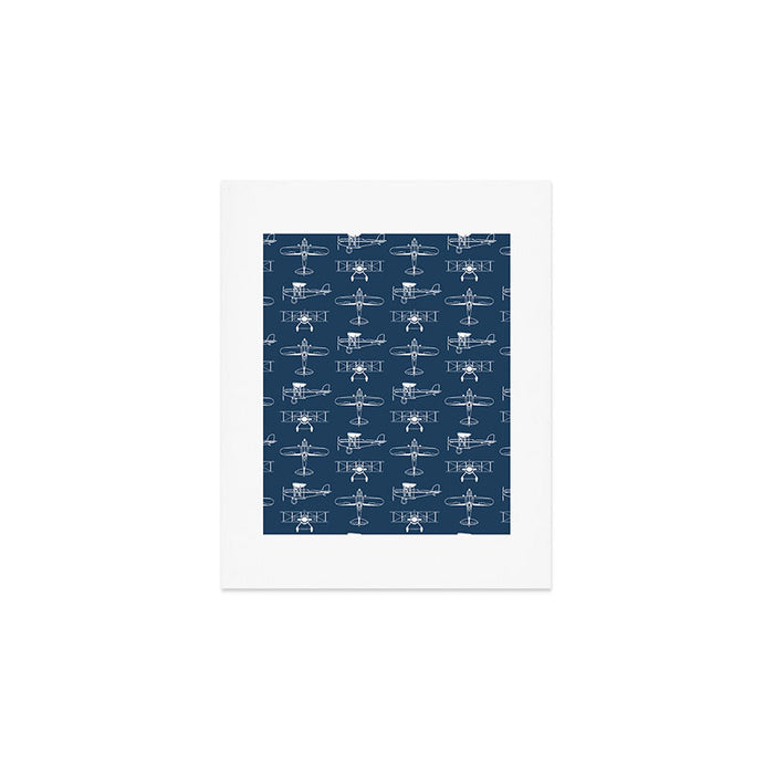 Biplanes // Navy Art Print Gallery Image 1