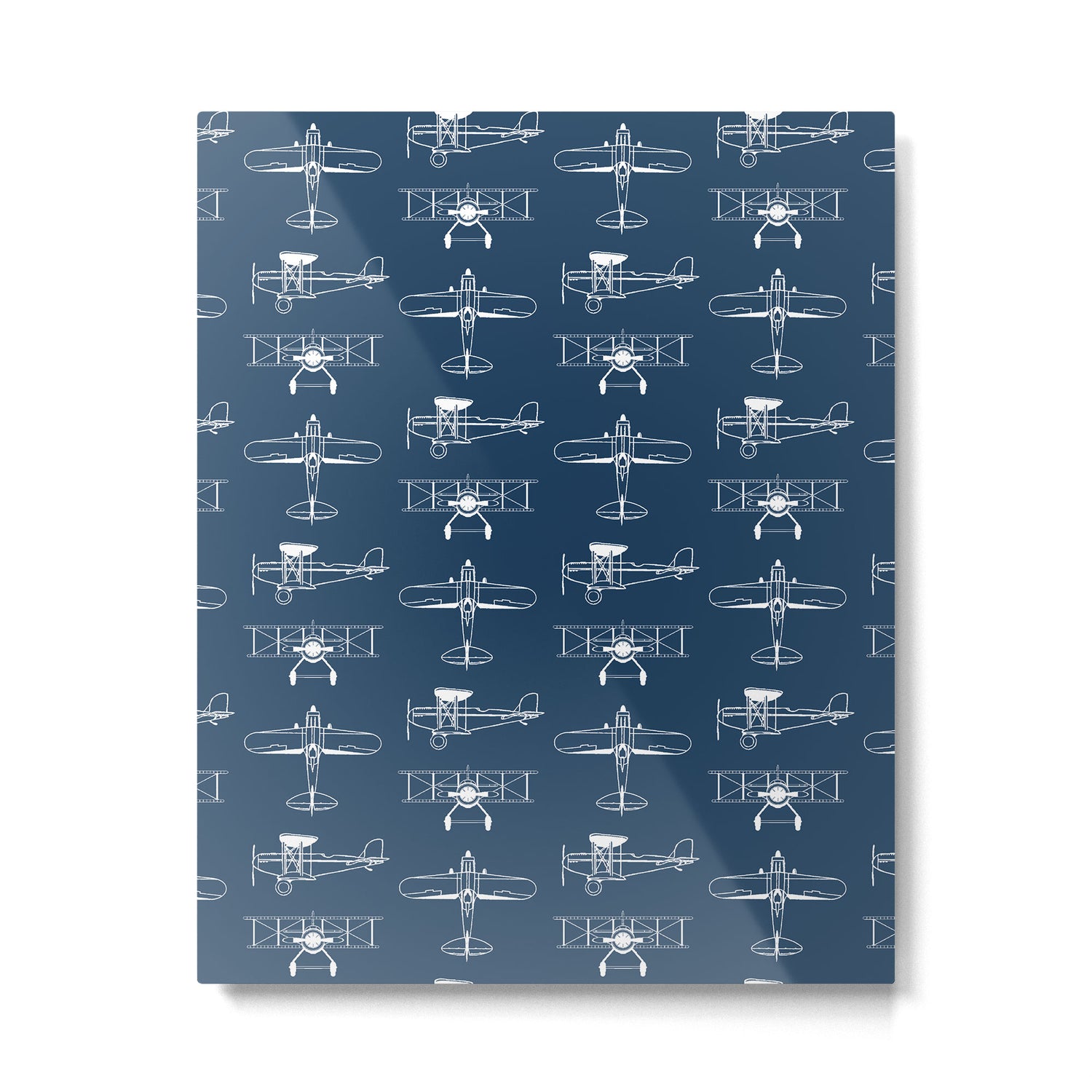 Biplanes // Navy Metal Print Gallery Image 6