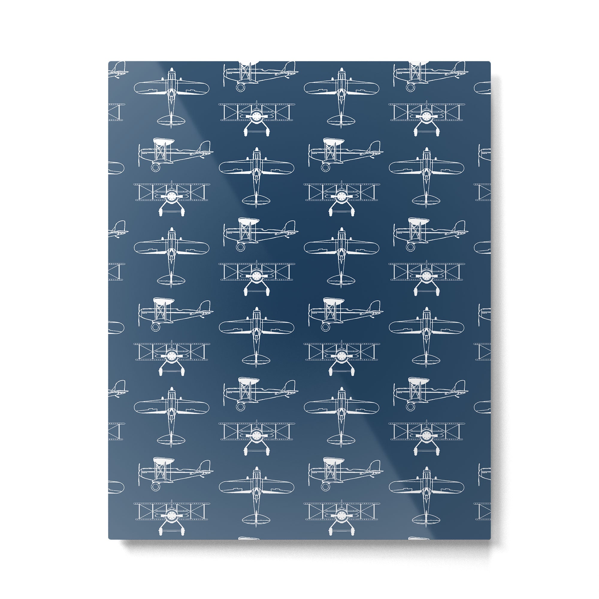 Biplanes // Navy Metal Print Gallery Image 6