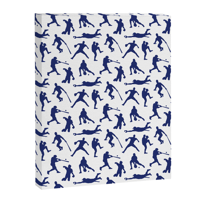 Blue Baseball Players Canvas Print Gallery Image 1